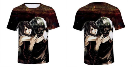 Camisa Camiseta Impressão 3D Tokyo Ghoul - Rize e Kaneki Anime - Image 2