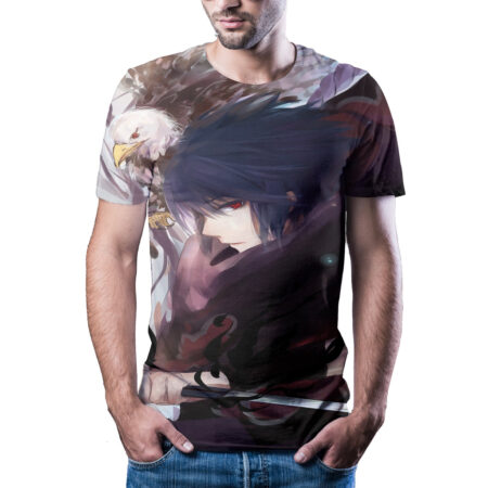 Camisa Camiseta Arte Itachi Uchiha Naruto Clássico Anime Impressão 3D Full