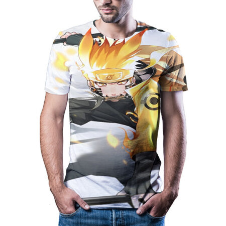 Camisa Camiseta Naruto Batalha Naruto Shippuden Anime Impressão 3D Full