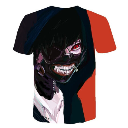 Camisa Camiseta Impressão 3D Tokyo Ghoul - Kaneki Black Hair Anime - Image 2