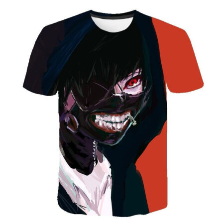 Camisa Camiseta Impressão 3D Tokyo Ghoul - Kaneki Black Hair Anime