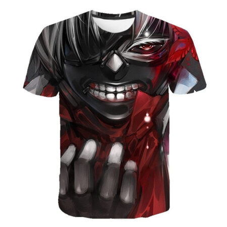 Camisa Camiseta Impressão 3D Tokyo Ghoul - Kaneki Ken Sorriso Anime