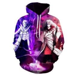 Blusa Jaqueta 3D Obito e Madara Uchiha Naruto Anime Touca Canguru