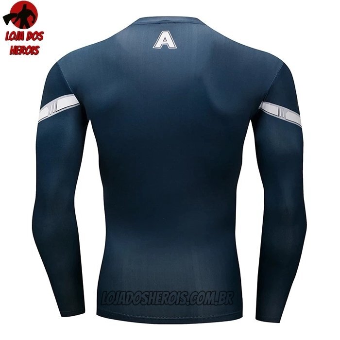 Camisa/Camiseta Hash Guard Capitão América Manga Compressão Segunda Pele - Imagem 2