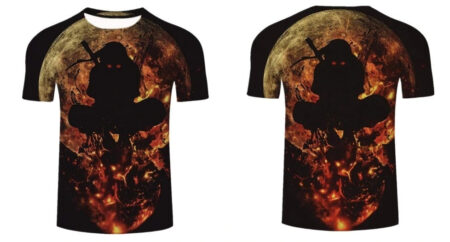 Camisa Camiseta Itachi Iluminado Pela Lua Impressão 3D Anime Naruto - Image 2