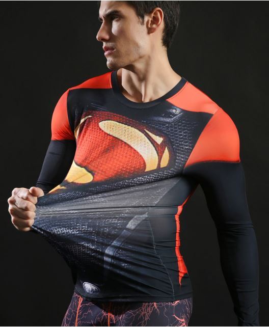 Camisa / Camiseta Hash Guard Superman Red Manga Compressão - Imagem 3