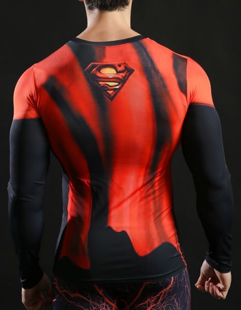 Camisa / Camiseta Hash Guard Superman Red Manga Compressão - Imagem 2