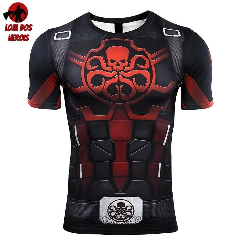 Camisa/Camiseta Hash Guard Capitão América Hidra Vingadores Ultimato Compressão - Imagem 4