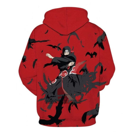 Blusa Jaqueta 3D Itachi Uchiha Genjutsu Naruto Anime Touca Canguru - Imagem 2