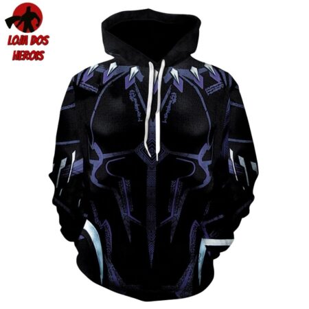 Jaqueta Blusa Moletom Touca Pantera Negra Mod 2 Vingadores