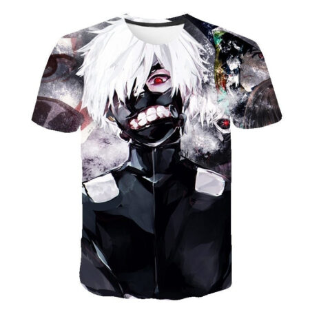 Camisa Camiseta Impressão 3D Tokyo Ghoul - Kaneki Ken Clássico Anime