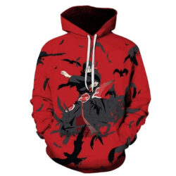 Blusa Jaqueta 3D Itachi Uchiha Genjutsu Naruto Anime Touca Canguru