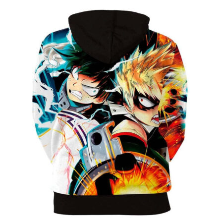 Blusa Jaqueta 3D Full Rivais Midoriya e Bakugou My Hero Academia Anime Top - Imagem 2