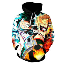 Blusa Jaqueta 3D Full Rivais Midoriya e Bakugou My Hero Academia Anime Top