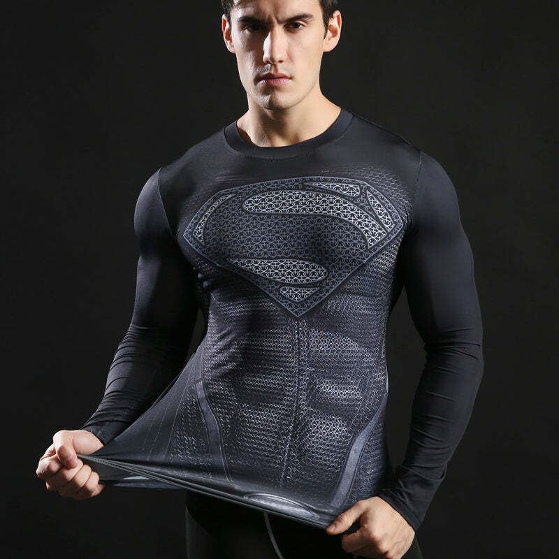 Camisa / Camiseta Hash Guard Superman Black Manga Compressão