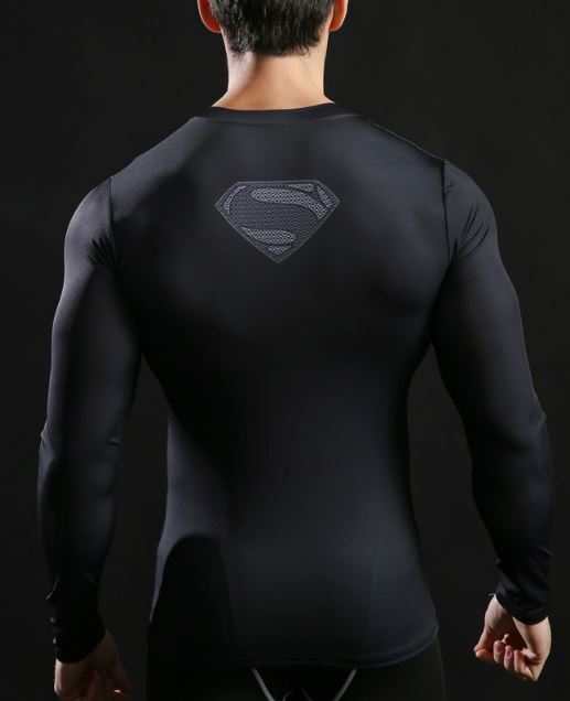 Camisa / Camiseta Hash Guard Superman Black Manga Compressão - Imagem 3