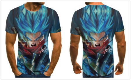 Camisa Camiseta Trunks Ssj Blue Dragon Ball Super Anime Impressão 3D Full - Image 2