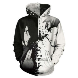 Blusa Jaqueta 3D Sasuke Vs Naruto Anime Touca Canguru