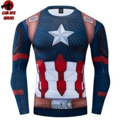 Camisa/Camiseta Hash Guard Capitão América Filme 2 Manga Compressão Segunda Pele