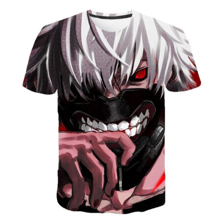 Camisa Camiseta Impressão 3D Tokyo Ghoul - Kaneki Estalando Dedos Anime