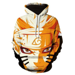 Blusa Jaqueta 3D Naruto Modo Kurama Batalha Anime Touca Canguru