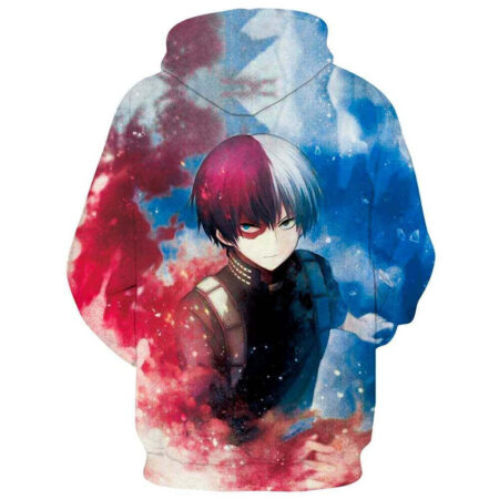 Blusa Jaqueta 3D Full Todoroki Fogo e Gelo My Hero Academia Anime Top - Imagem 2