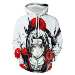 Blusa Jaqueta 3D Itachi Uchiha Sharingan Naruto Anime Touca Canguru