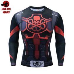 Camisa/Camiseta Hash Guard Capitão América Hydra Manga Compressão Segunda Pele