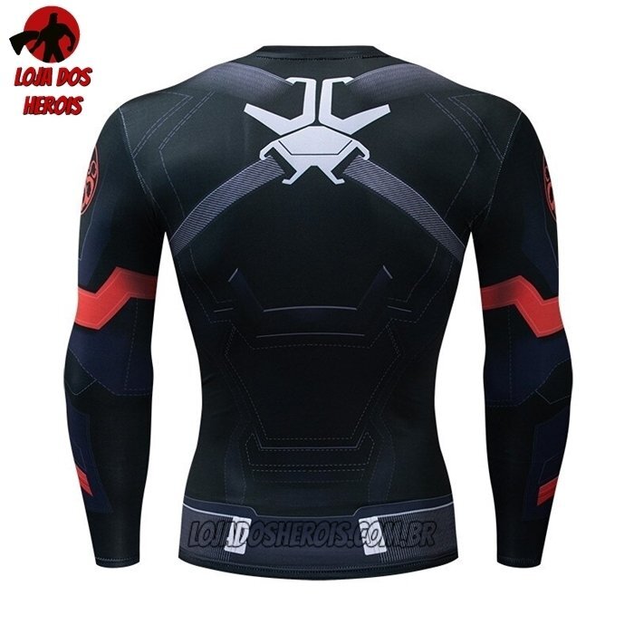 Camisa/Camiseta Hash Guard Capitão América Hydra Manga Compressão Segunda Pele - Imagem 2