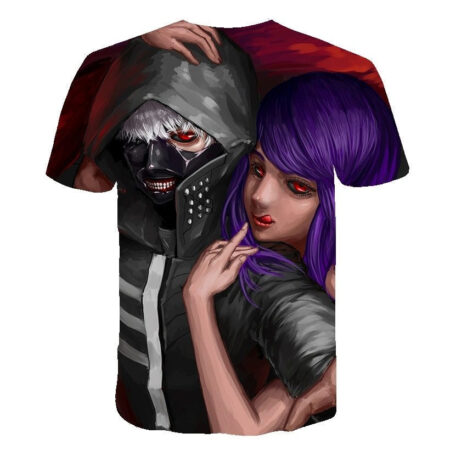 Camisa Camiseta Impressão 3D Tokyo Ghoul - Rize Abraço Kaneki Anime - Image 2