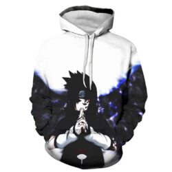 Blusa Jaqueta 3D Sasuke Marca Da Maldição Naruto Anime Touca Canguru