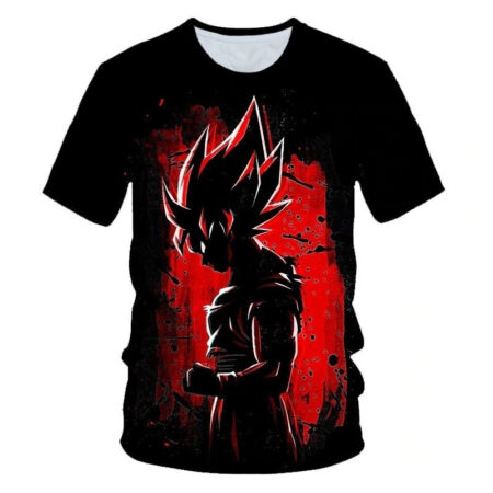 Camisa Camiseta Impressão 3D Goku Ssj 2 Dragon Ball Z Estilo Clássico