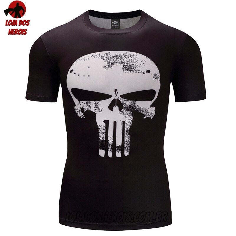 Camisa/Camiseta Hash Guard Justiceiro Desenho Compressão Segunda Pele
