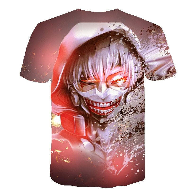 Camisa Camiseta Impressão 3D Tokyo Ghoul - Kaneki Efeito Luzes Anime - Imagem 2