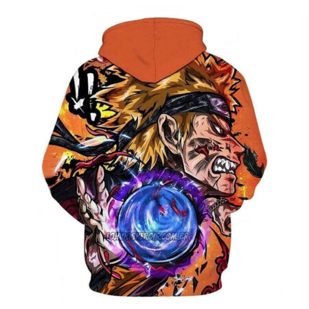 Blusa Jaqueta 3D Naruto Rasengan Batalha Anime Touca Canguru - Imagem 2