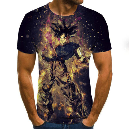 Camisa Camiseta Goku Batalha Dragon Ball Super Anime Impressão 3D Full