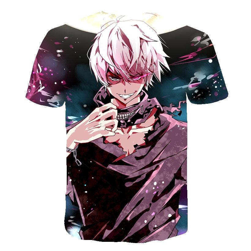 Camisa Camiseta Impressão 3D Tokyo Ghoul Re - Kaneki Modo Batalha Anime - Imagem 2