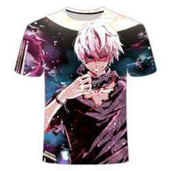 Camisa Camiseta Impressão 3D Tokyo Ghoul Re - Kaneki Modo Batalha Anime