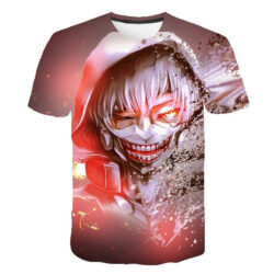 Camisa Camiseta Impressão 3D Tokyo Ghoul - Kaneki Efeito Luzes Anime