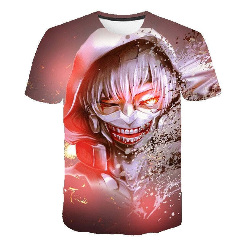 Camisa Camiseta Impressão 3D Tokyo Ghoul - Kaneki Efeito Luzes Anime