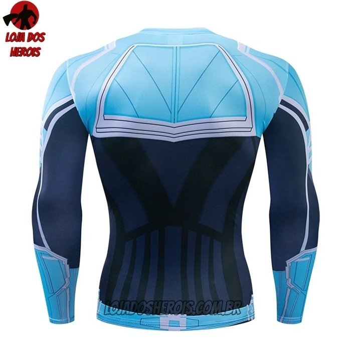 Camisa/Camiseta Hash Guard Capitã Marvel Filme Manga Compressão Segunda Pele - Imagem 2