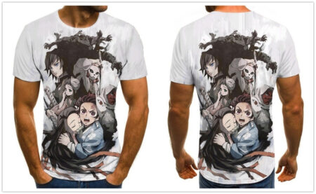 Camisa Camiseta Personagens Demon Slayer Anime Impressão 3D Full - Image 2