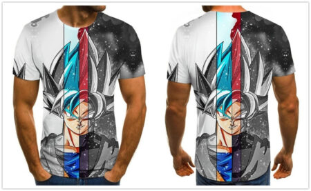 Camisa Camiseta Goku Faces Dragon Ball Super Anime Impressão 3D Full - Image 2