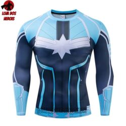 Camisa/Camiseta Hash Guard Capitã Marvel Filme Manga Compressão Segunda Pele