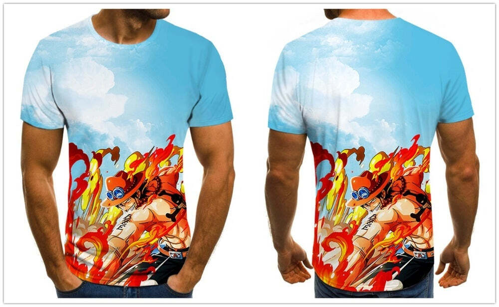 Camisa Camiseta Ace Clássico One Piece Anime Impressão 3D Full - Imagem 2