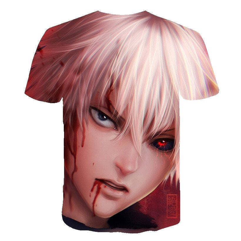 Camisa Camiseta Impressão 3D Tokyo Ghoul Re - Kaneki Pós Batalha Anime - Imagem 2