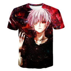 Camisa Camiseta Impressão 3D Tokyo Ghoul - Kaneki Estalo Dedos Anime