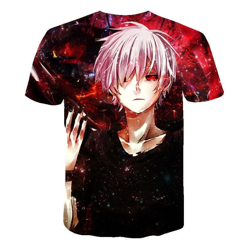 Camisa Camiseta Impressão 3D Tokyo Ghoul - Kaneki Estalo Dedos Anime - Imagem 2