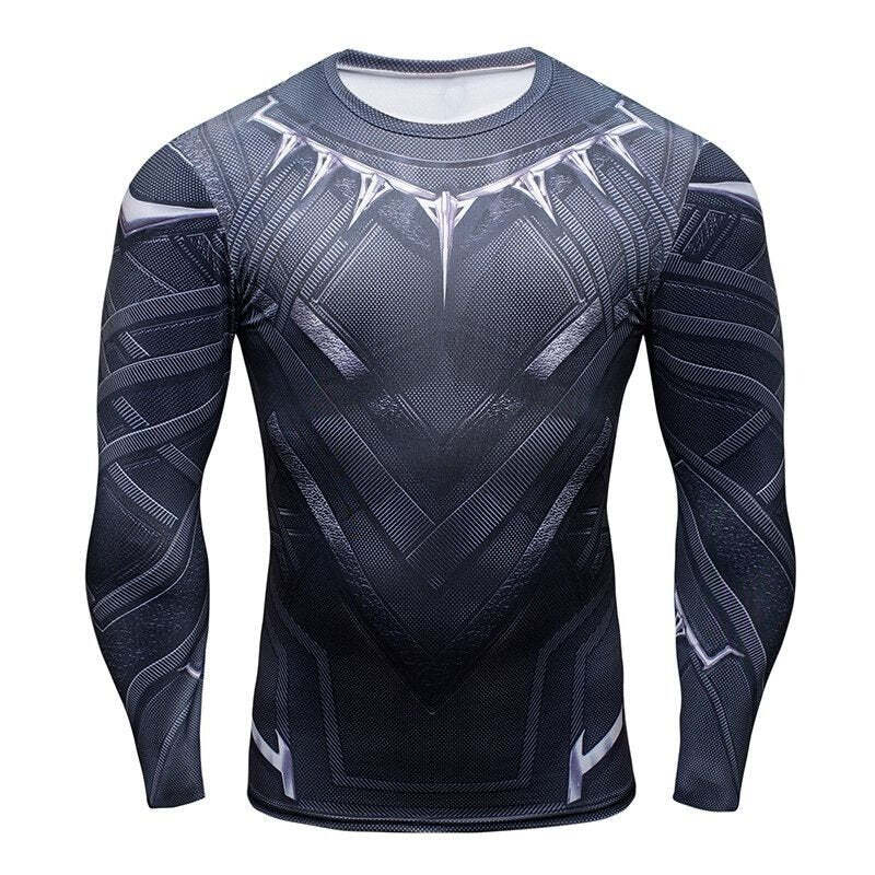 Camisa / Camiseta Hash Guard Compressão Pantera Negra - Os Vingadores - Imagem 2