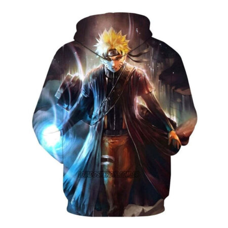 Blusa Jaqueta 3D Naruto Hokage Rasengan Anime Touca Canguru - Imagem 2